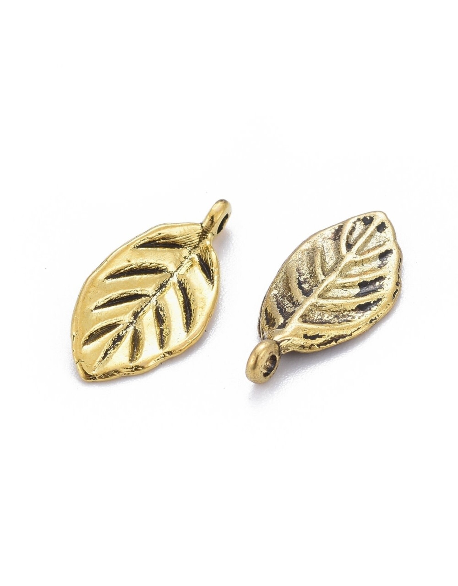 Leaf  16x8mm  Antique Gold   NF  x20