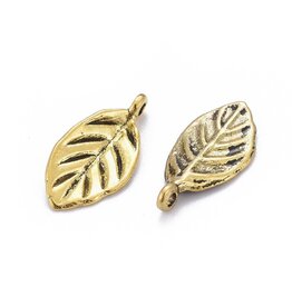 Leaf  16x8mm  Antique Gold   NF  x20