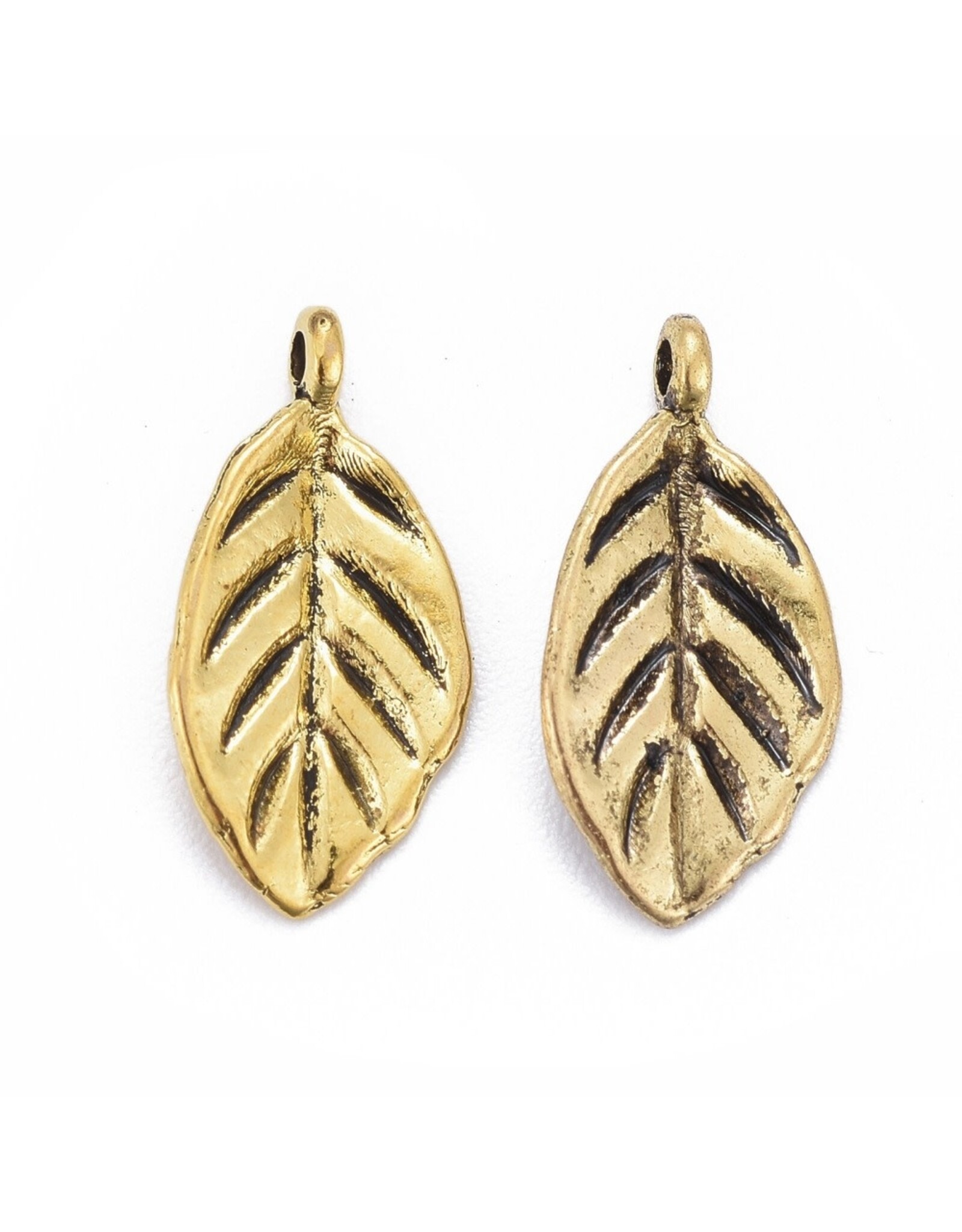 Leaf  16x8mm  Antique Gold   NF  x20