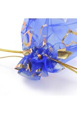 Organza Gift Bag Assorted Colours Gold Heart Print  12x10cm  x10