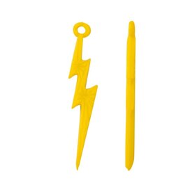 Acrylic Lightning Pendant  45x9mm Yellow x6