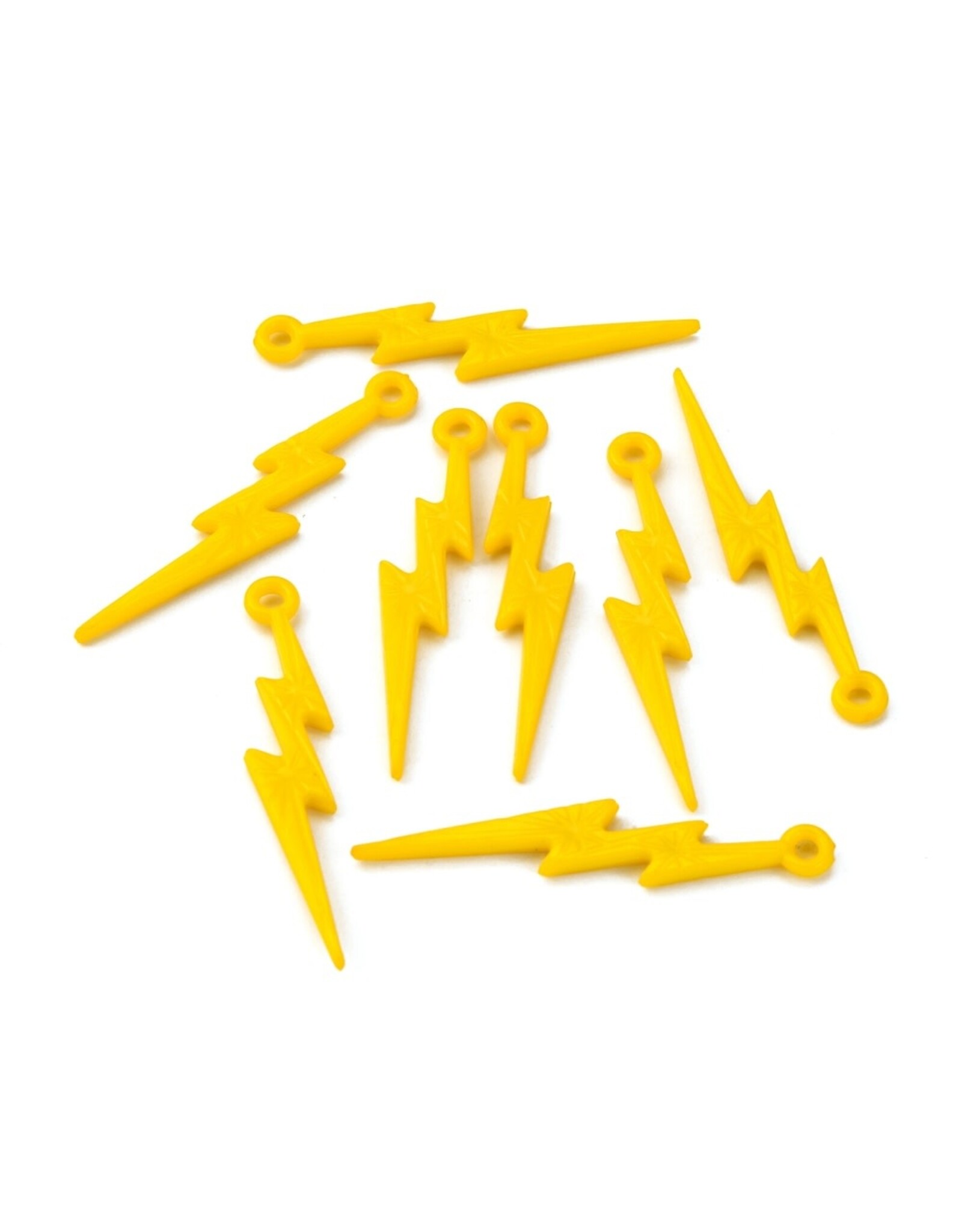 Acrylic Lightning Pendant  45x9mm Yellow x6