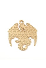 Enamel  Dragon 28x26mm  Gold  x2   NF