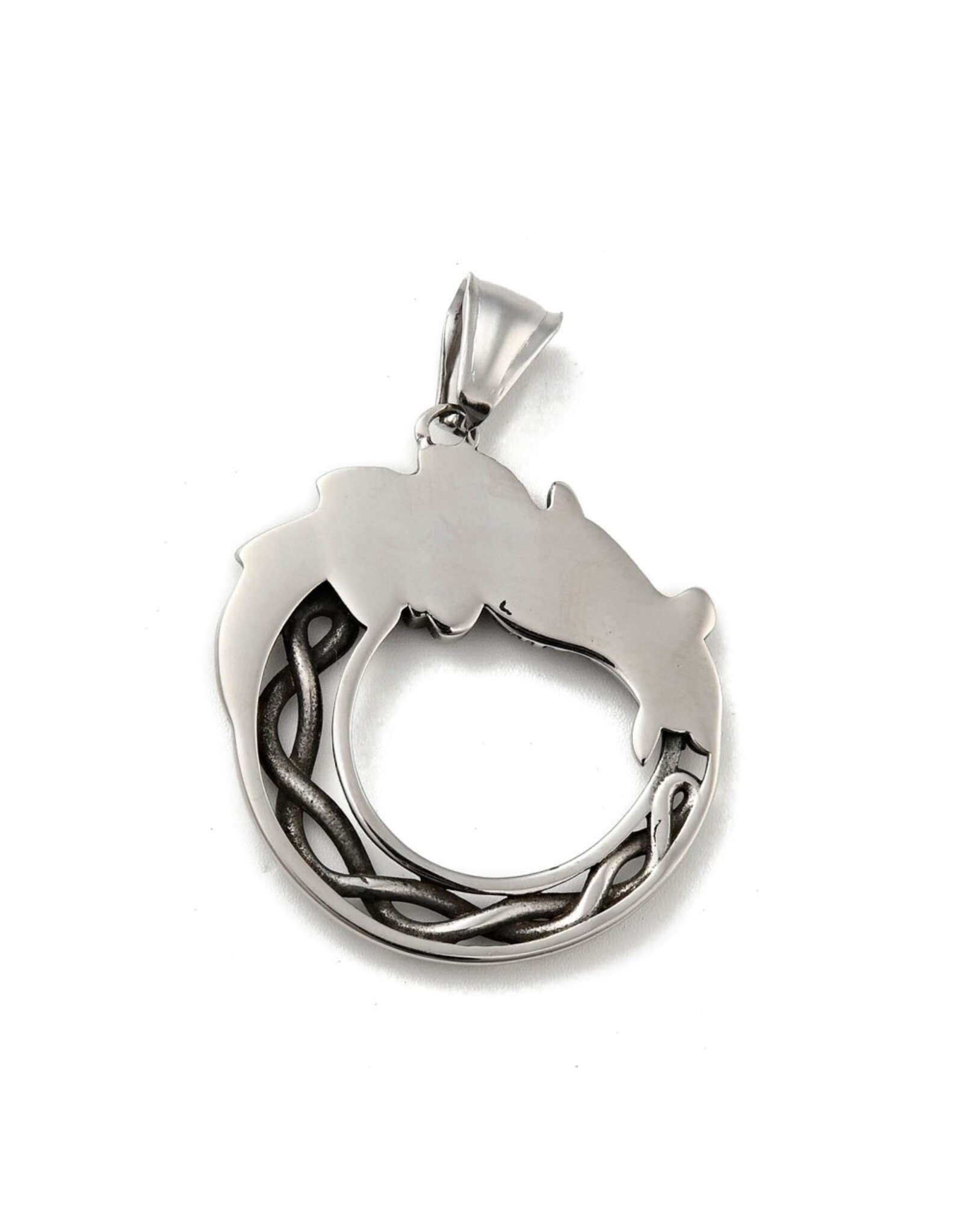 Dragon Pendant  Stainless Steel  34x30mm  x1  NF