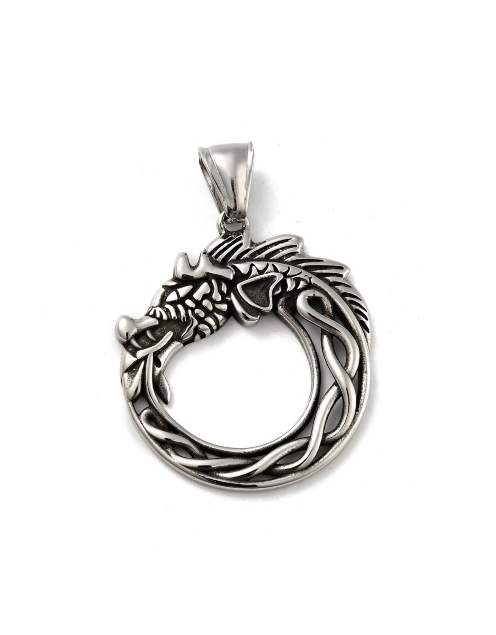 Dragon Pendant  Stainless Steel  34x30mm  x1  NF