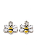 Enamel  Bee 10mm  Silver  x10  NF