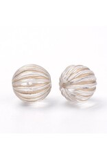 Round Clear with Gold Stripes