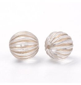 Round Clear with Gold Stripes