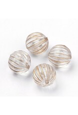 Round Clear with Gold Stripes