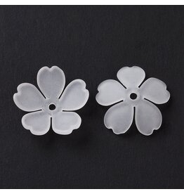 14mm Acrylic Flower  Clear Matte