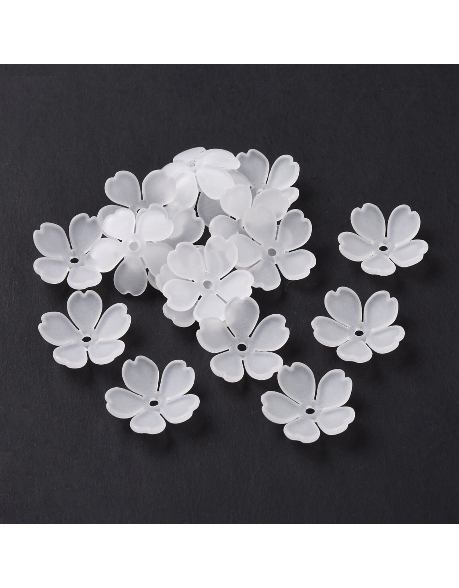 14mm Acrylic Flower  Clear Matte