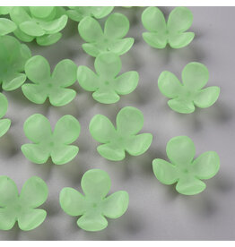 27mm Acrylic Flower Light Green Matte x25