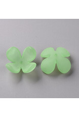27mm Acrylic Flower Light Green Matte x25