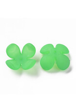 27mm Acrylic Flower  Green Matte x25