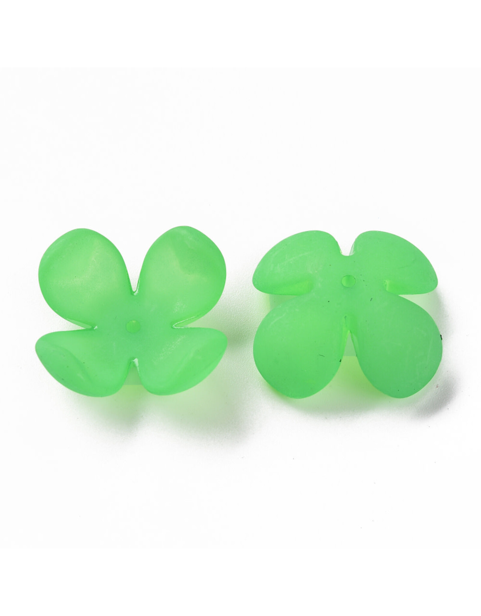 27mm Acrylic Flower  Green Matte x25