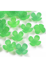 27mm Acrylic Flower  Green Matte x25