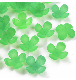 27mm Acrylic Flower  Green Matte x25