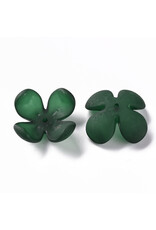 27mm Acrylic Flower  Dark Green Matte x25