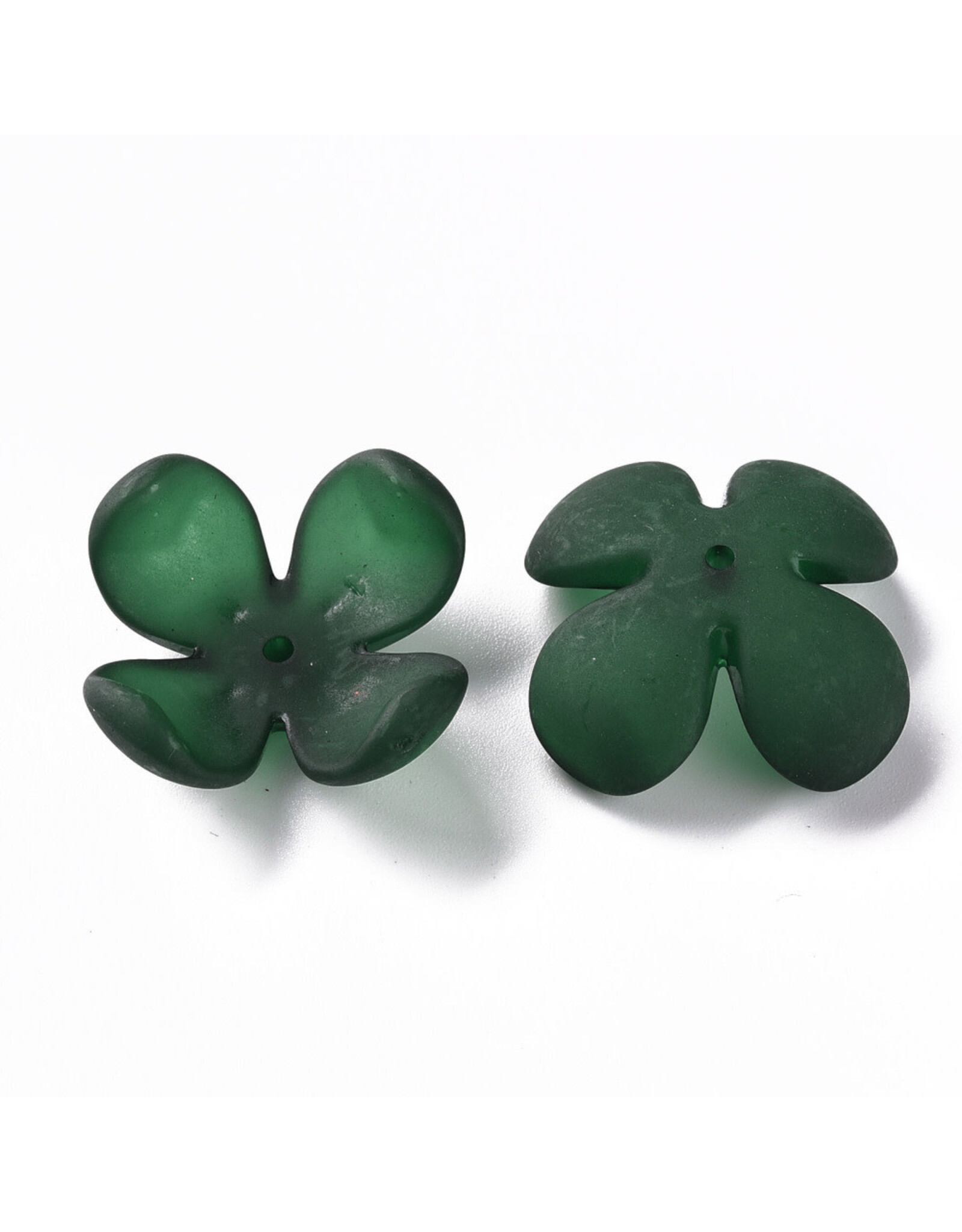 27mm Acrylic Flower  Dark Green Matte x25