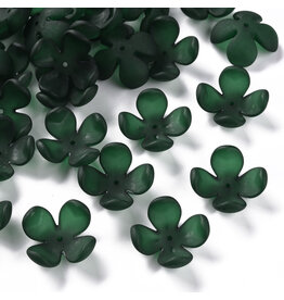 27mm Acrylic Flower  Dark Green Matte x25