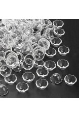 22mm Acrylic  Flower Cap   Clear  x12