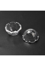 22mm Acrylic  Flower Cap   Clear  x12