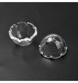 22mm Acrylic  Flower Cap   Clear  x12