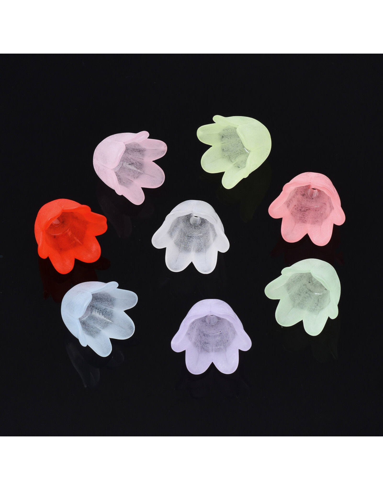 8x10mm Acrylic Flower Random Mix Matte x100