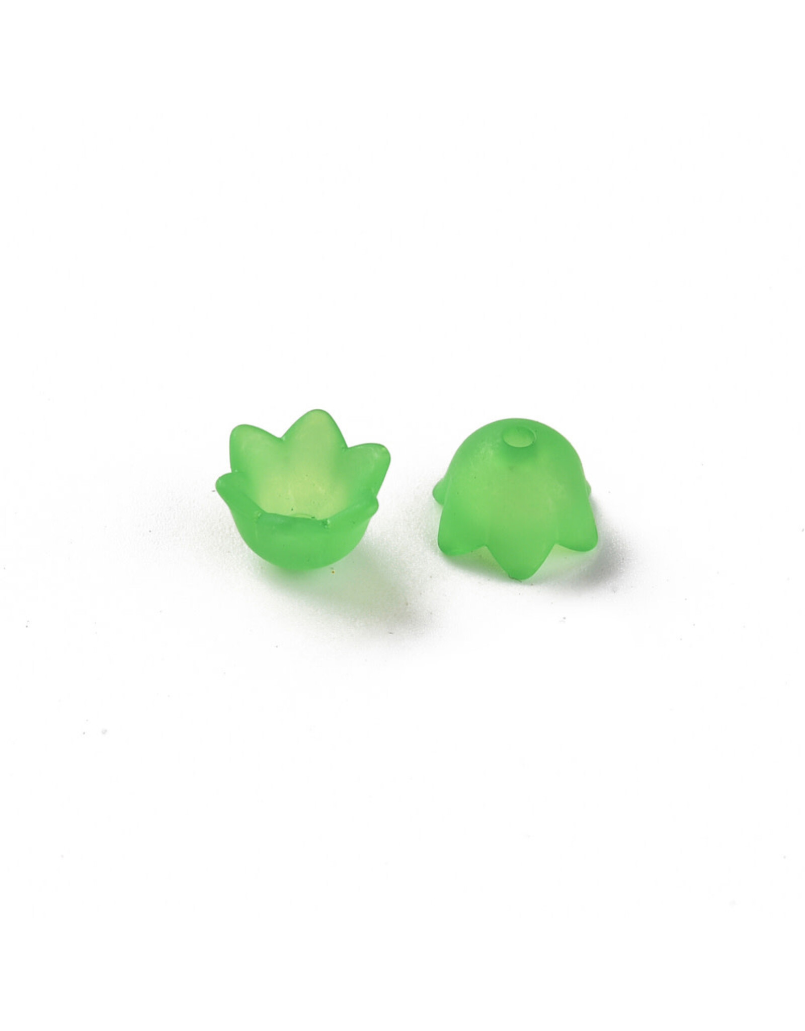 8x10mm Acrylic Flower Light Green  Matte x100