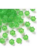 8x10mm Acrylic Flower Light Green  Matte x100