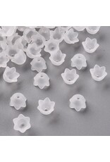 6x9mm Acrylic Bell Flower Cap Clear Matte  x100