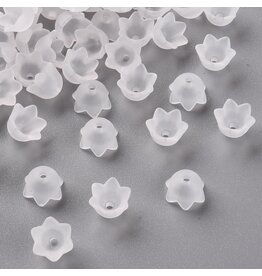 8x10mm Acrylic Flower  Clear  Matte x100