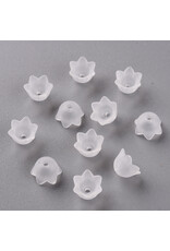 6x9mm Acrylic Bell Flower Cap Clear Matte  x100