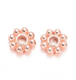 Daisy Spacer Bead Rose Gold 6mm    NF