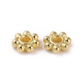 Daisy Spacer Bead  Gold 5mm NF