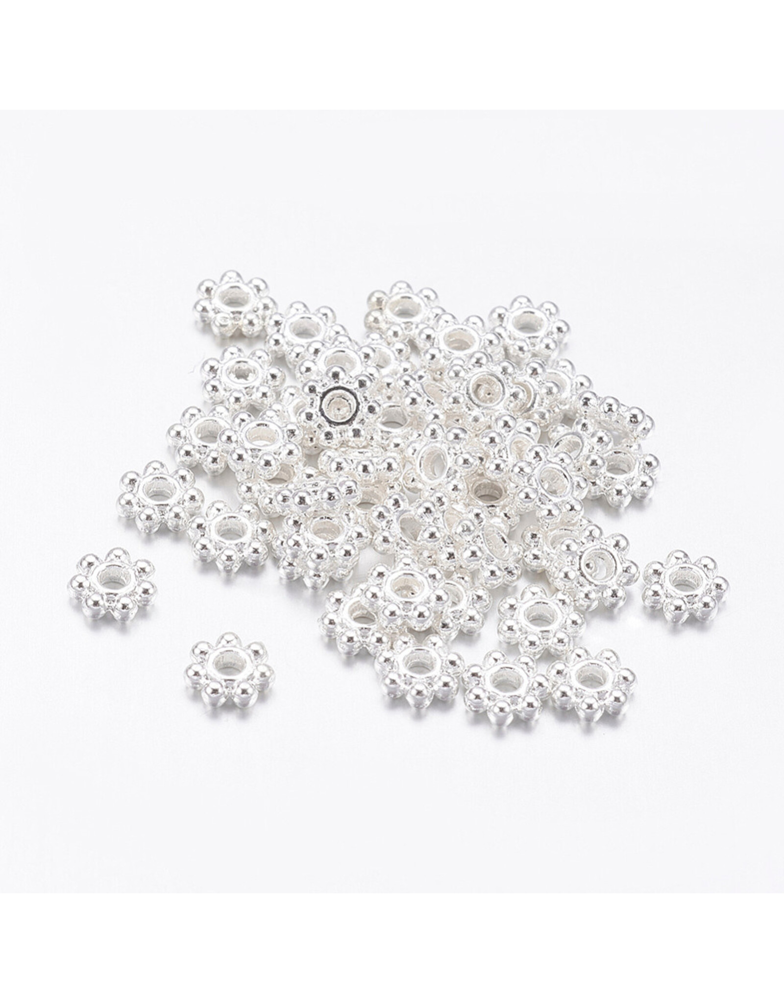 Daisy Spacer Bead Silver 5mm NF