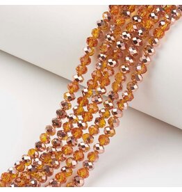 6x5mm Rondelle Topaz and Copper  x80