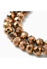 6x5mm Rondelle Dark Copper Metallic  x80