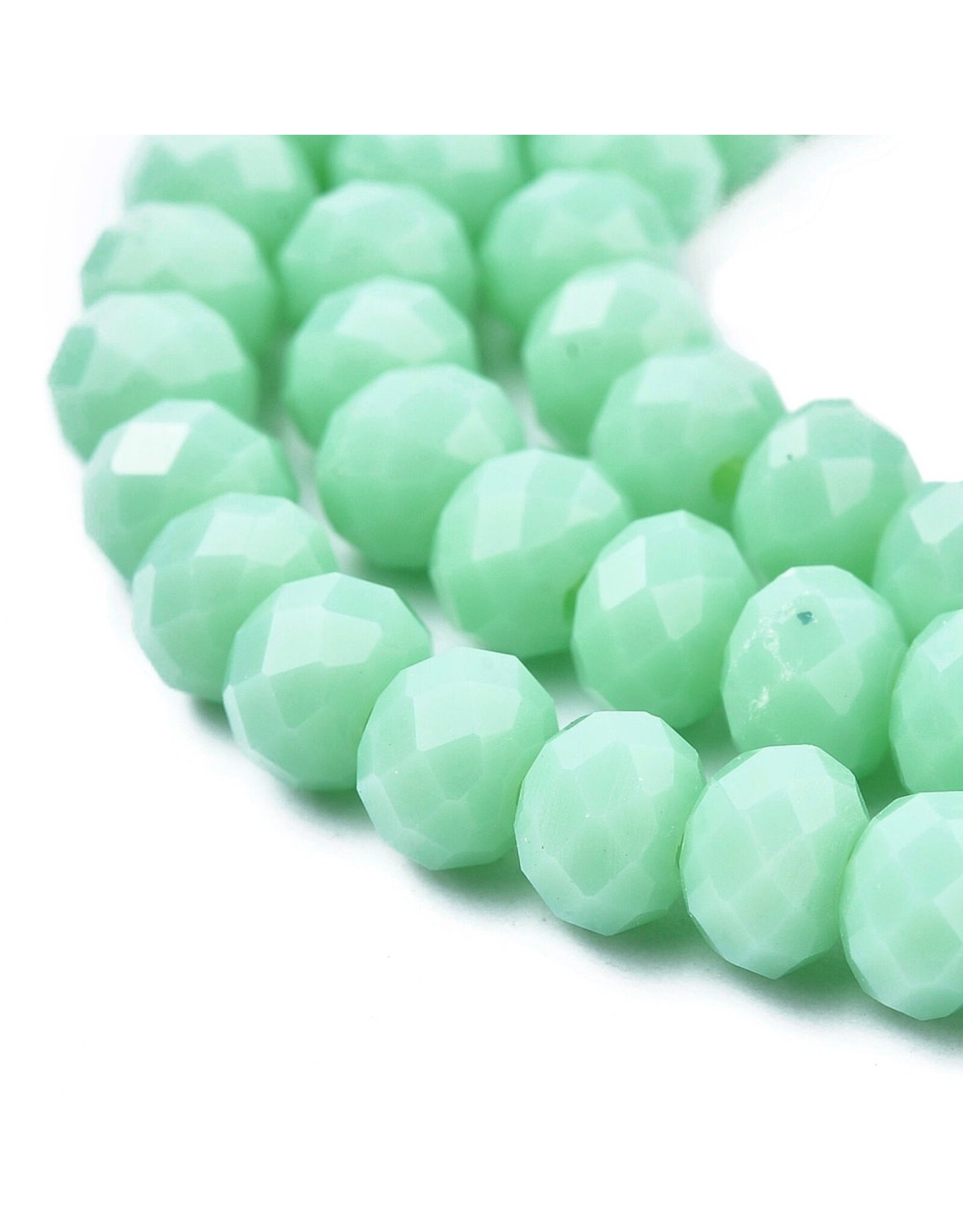 3.5x3mm Rondelle Opaque Light  Turquoise   x105