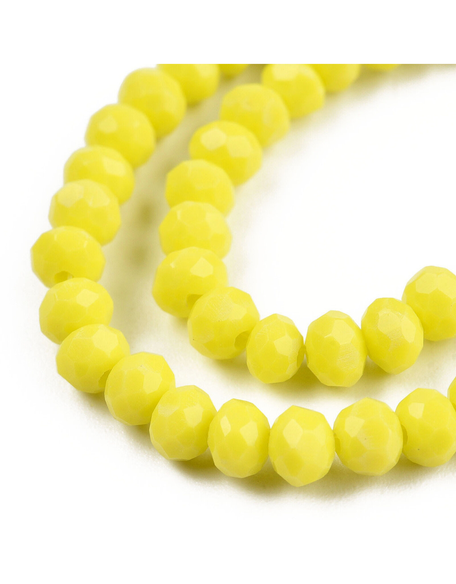 3.5x3mm Rondelle Opaque Yellow   x105