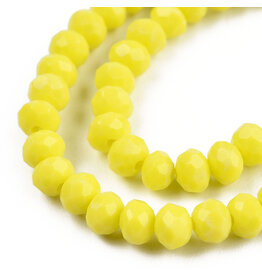 3.5x3mm Rondelle Opaque Yellow   x105
