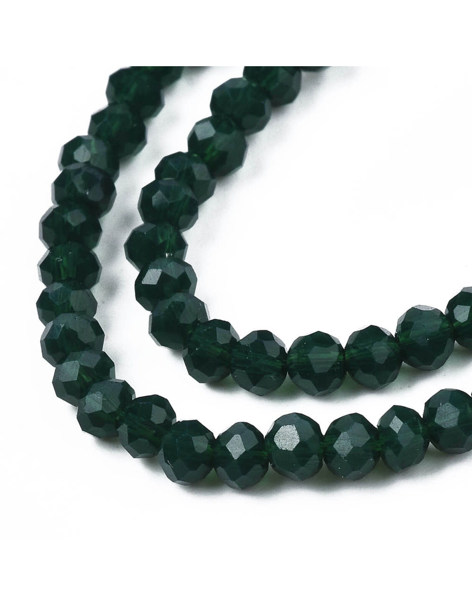3.5x3mm Rondelle Opaque Dark Green   x105