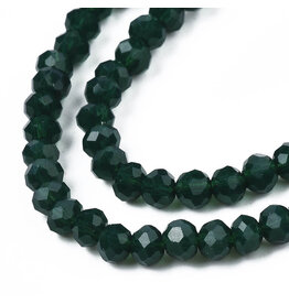 3.5x3mm Rondelle Opaque Dark Green   x105