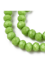 3.5x3mm Rondelle Opaque Light Green   x105