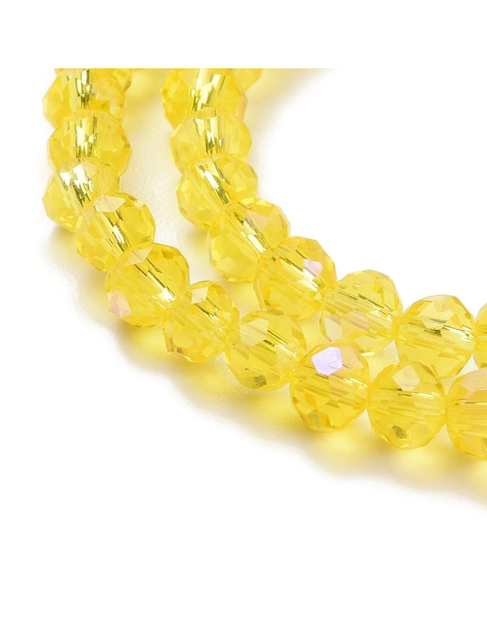4x3mm Rondelle  Transparent Yellow AB   x105