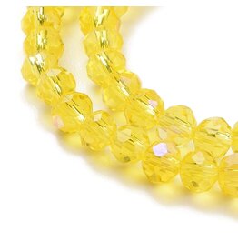 4x3mm Rondelle  Transparent Yellow AB   x105