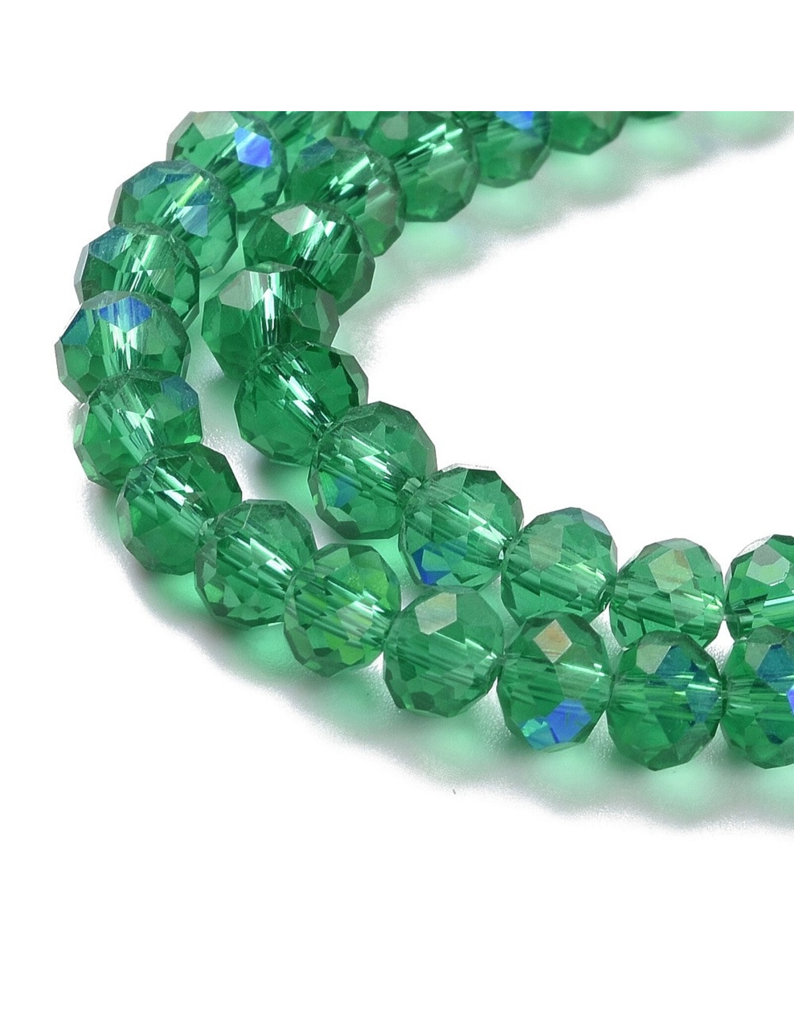 4x3mm Rondelle  Transparent Teal Green AB   x105