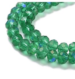4x3mm Rondelle  Transparent Teal Green AB   x105