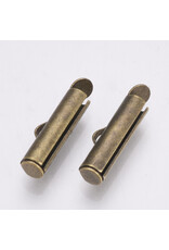 Slide On Clasp Brass Tube 4x6mm Antique Brass NF