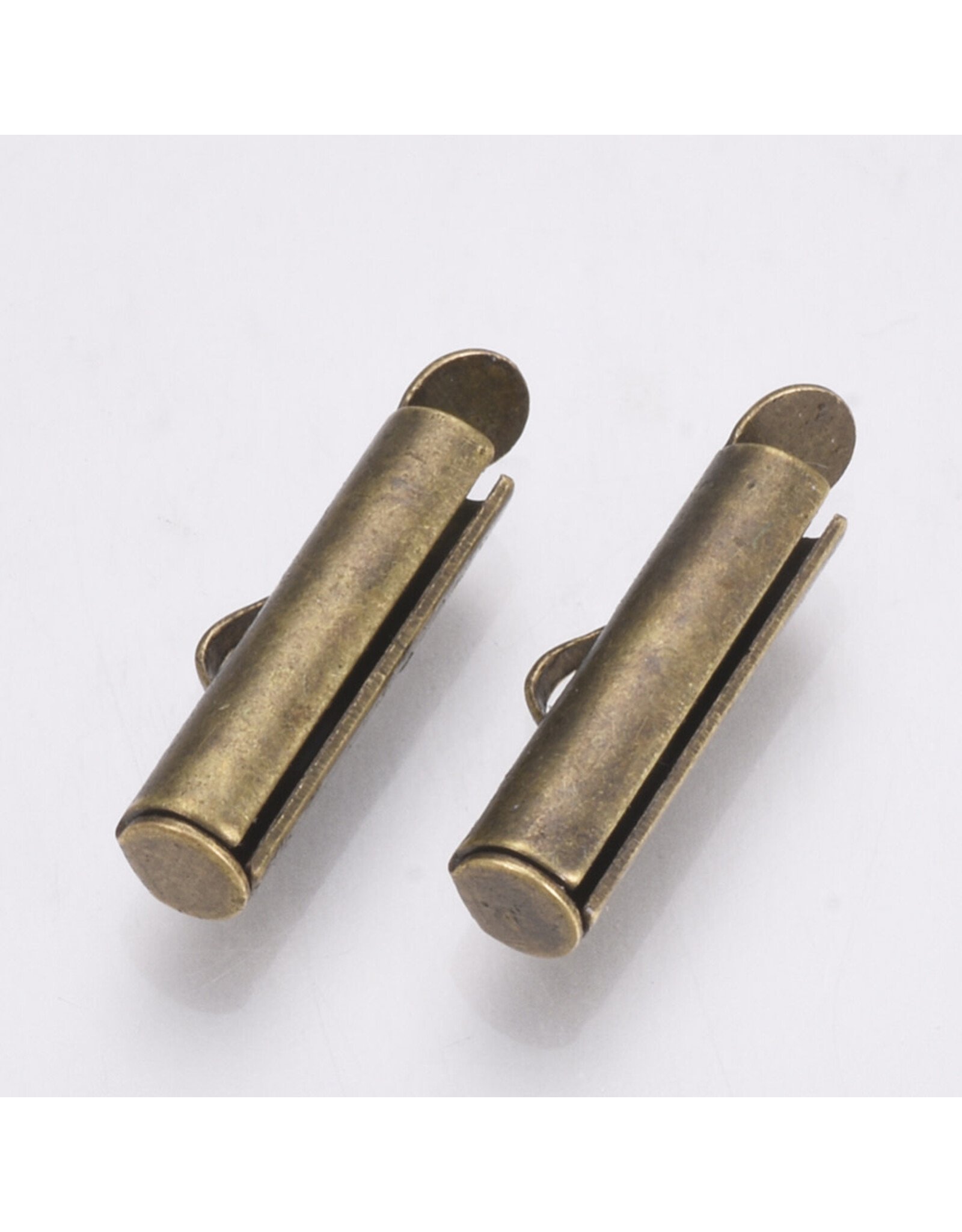 Slide On Clasp Brass Tube 4x6mm Antique Brass NF